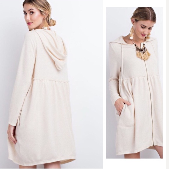 Hacci Knit Oversized Hooded Cardigan/Dress - Picture 2 of 2